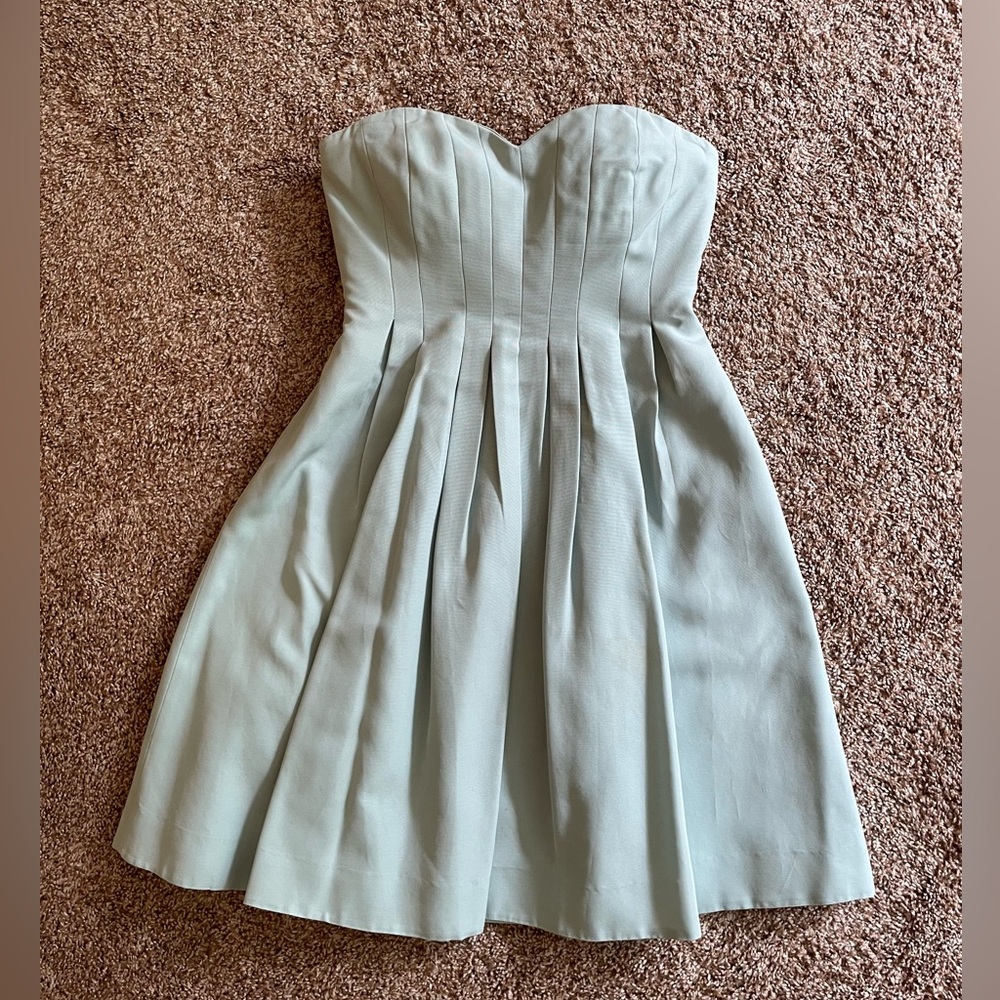 J.CREW Elegant Strapless Dress in Pale Green